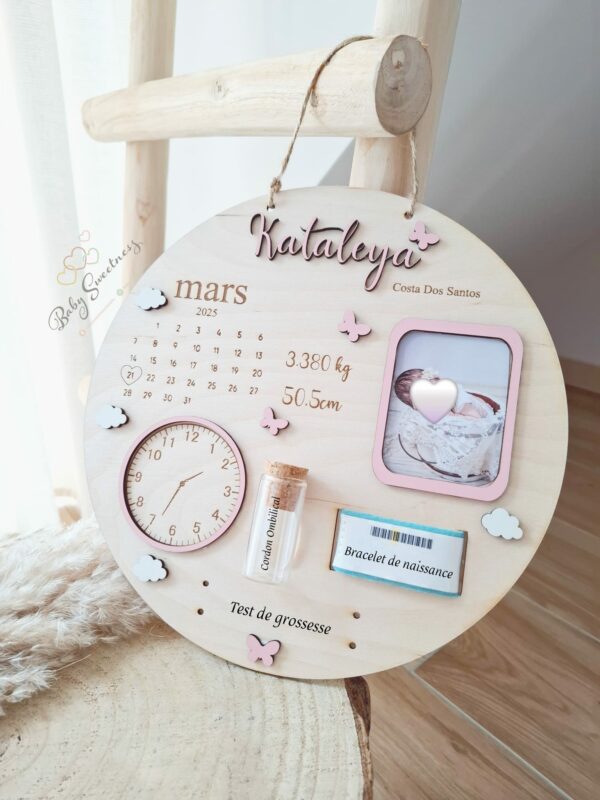Plaque souvenirs de naissance