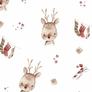 Tissu Magie de Noël petite renne