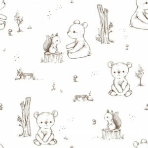 Tissu Ourson écureuil