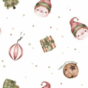 Tissu Magie de Noël lutins