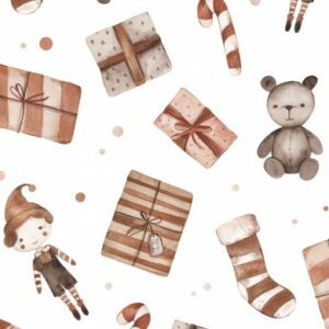 Tissu Cadeaux de Noël