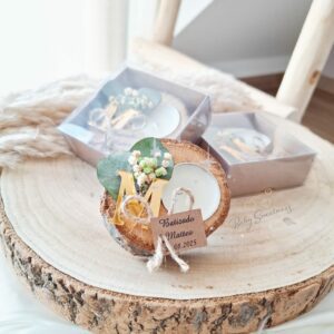 Bougeoir en bois lettre initiale