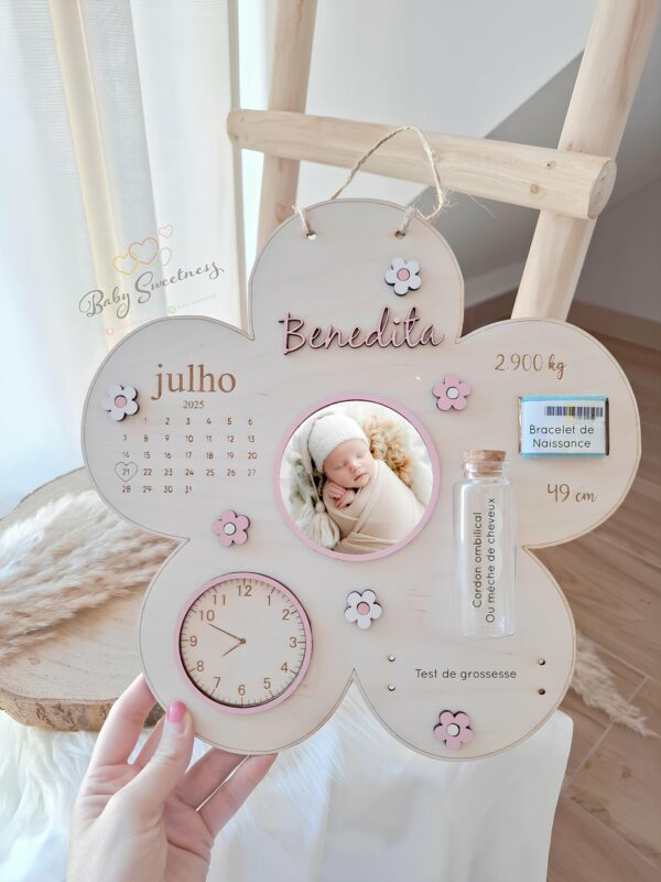 Plaque Fleur souvenirs de naissance – Image 2