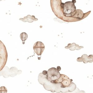 Tissu ourson lunaire