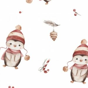 Tissu Pingouin de Noël