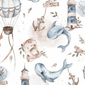 Tissu Baleine montgolfière
