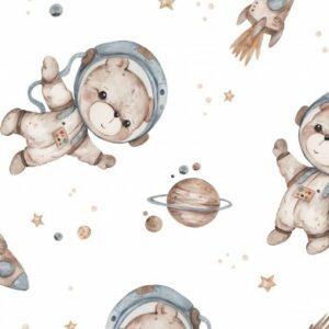 Tissu Ourson dans l'espace fusée