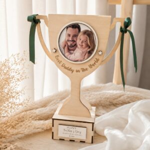 Trophée en bois avec photo