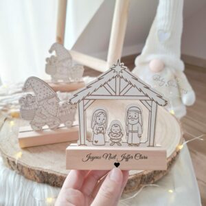 Socle en bois de Noël personnalisé