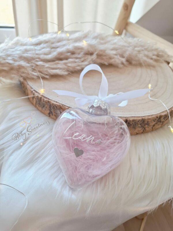 Boule de Noël cœur transparente – Image 3