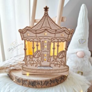Veilleuse Carrousel de Noël en bois