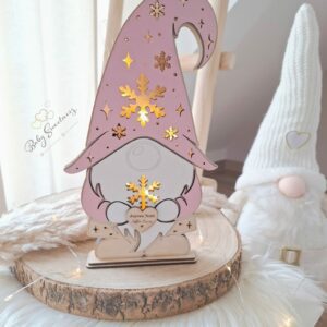 Veilleuse Gnome de Noël en bois