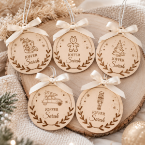 Boule de Noël bois naturel