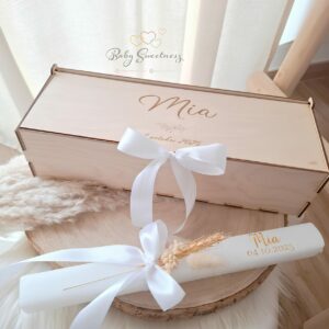 Boîte et bougie de baptême personnalisée