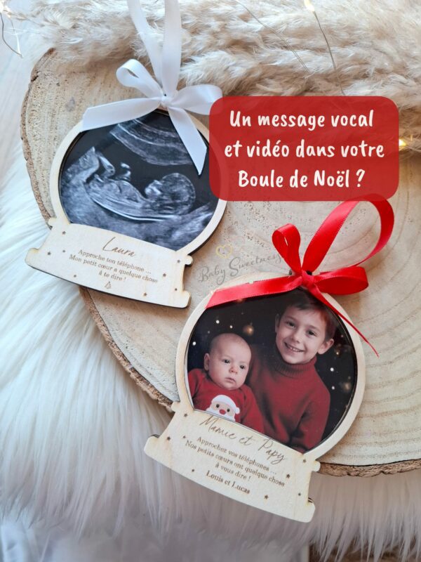 Boule de Noël avec message vocal / vidéo