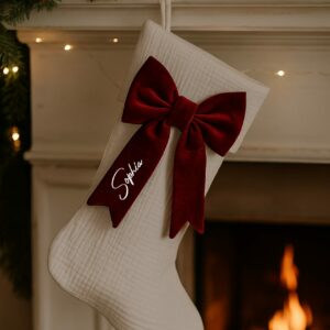 Chaussette de Noël Nœud velours