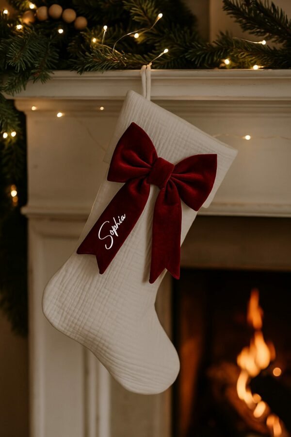 Chaussette de Noël Nœud velours