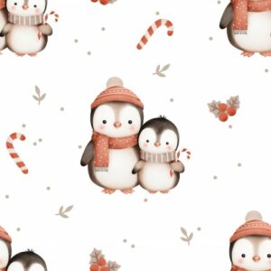 Tissu Noël Pingouin