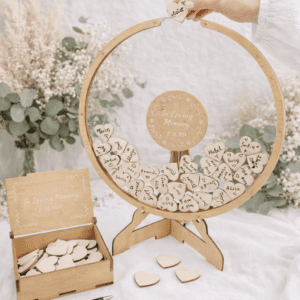 Livre d’or cercle transparent avec boîte en bois