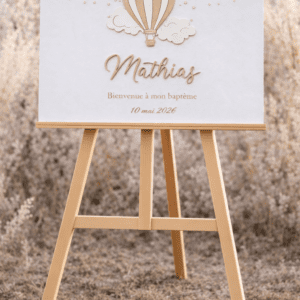 Panneau de Bienvenue Montgolfière Brun clair