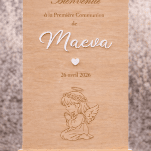 Panneau de Bienvenue petit ange Bois naturel