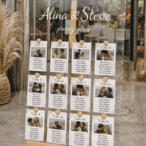 Panneau transparent cachet de cire + photos