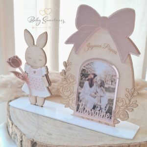 Cadre photo lapin de pâque fille
