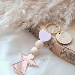 Porte-clés photo gravé avec pochon transparent