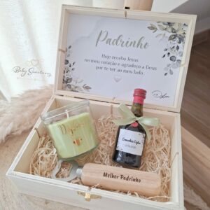 Coffret bougie parfumée, Licor beirão et décapsuleur