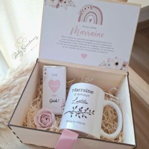 Coffret tasse, chocolat et fleur