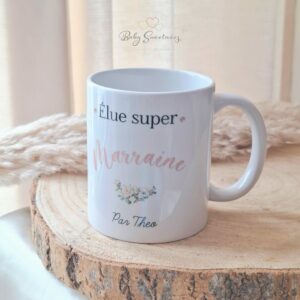 Mug personnalisé fleurs rose