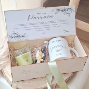 Coffret bougie parfumée, Bouteille Porto et tasse