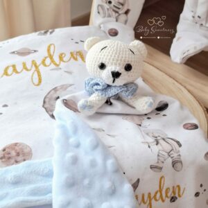 Doudou ourson blanc avec petits bras