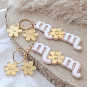 Porte-clés Maman fleur