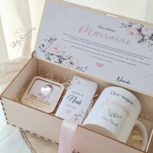 Coffret magnet photo, chocolat et tasse