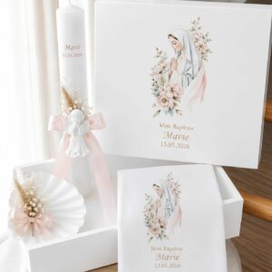 Coffret de Baptême Boîte blanche Nossa senhora de Fátima