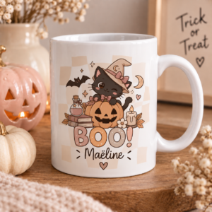 Tasse Halloween chat fille