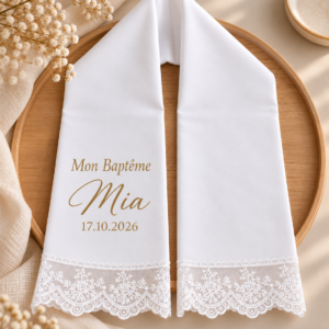 Écharpe de Baptême avec dentelle