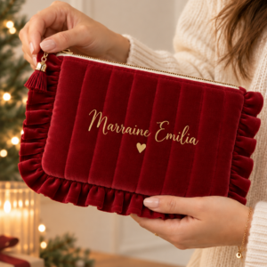 Trousse de Noël en velours rouge